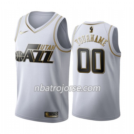 Män Utah Jazz Tröja Skräddarsydda 2019-20 Nike Vit Golden Edition Swingman